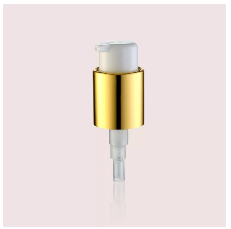 24/410 White Gold Aluminum Cosmetic Treatment Pumps 0.5cc For Cream