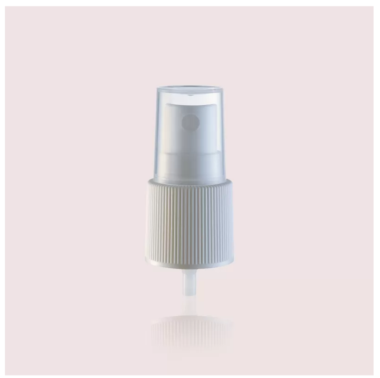 22/408 Ribbed Fine Mist Sprayer Plastic Material With Custom Metal Over Shell