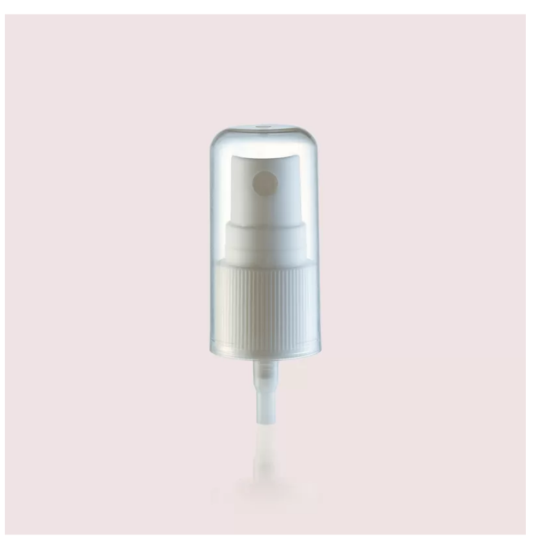 Cosmetic PP Fine Mist Sprayer For Bottle Ribbed Round Full Cap  18/415