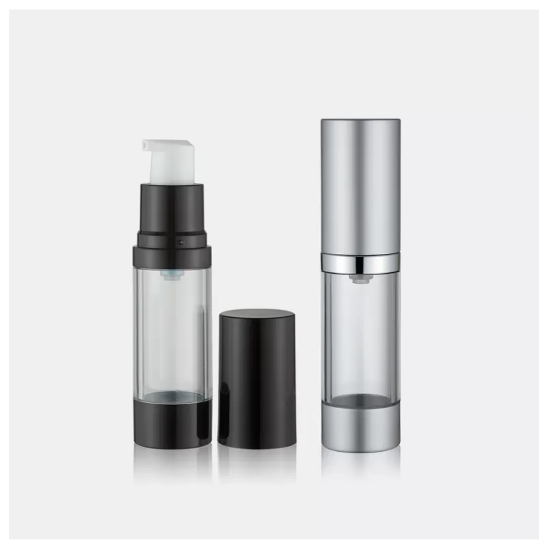 Round Airless Lotion Pump Bottles For Personal Care , Mini Foundation Bottle