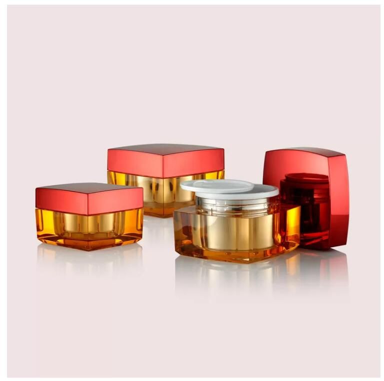 Square Face Cream Jars / 15ML 30ML 50ML Plastic Cream Containers